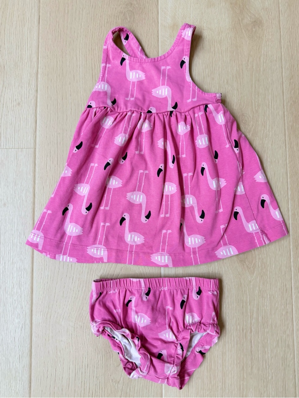 Hanna Andersson Pink Flamingo Tank Dress with Matching Bloomers